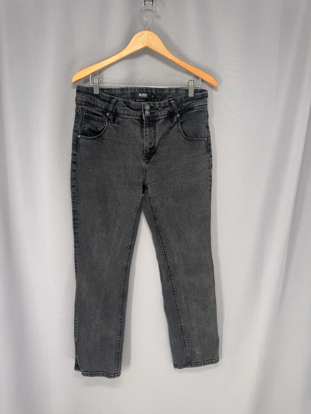 Hudson Jeans Womens 12 Black Straight Leg Mid Rise Stretch Western Whimsygoth
